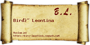 Biró Leontina névjegykártya